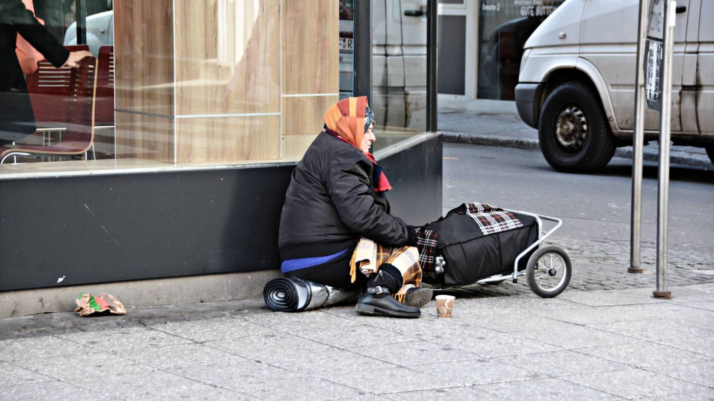 homeless woman on the streets