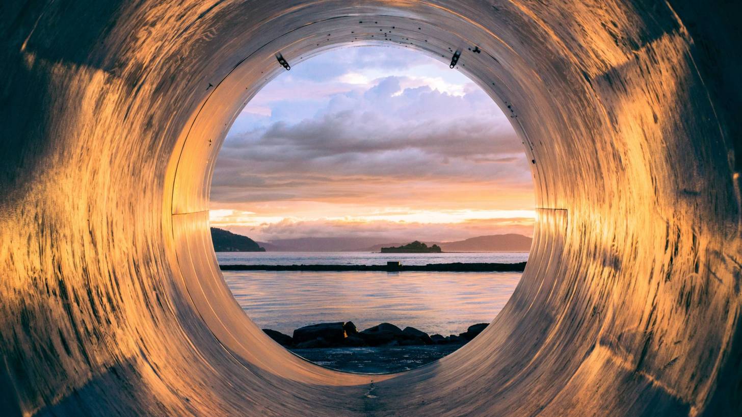 pipe looking into the sea